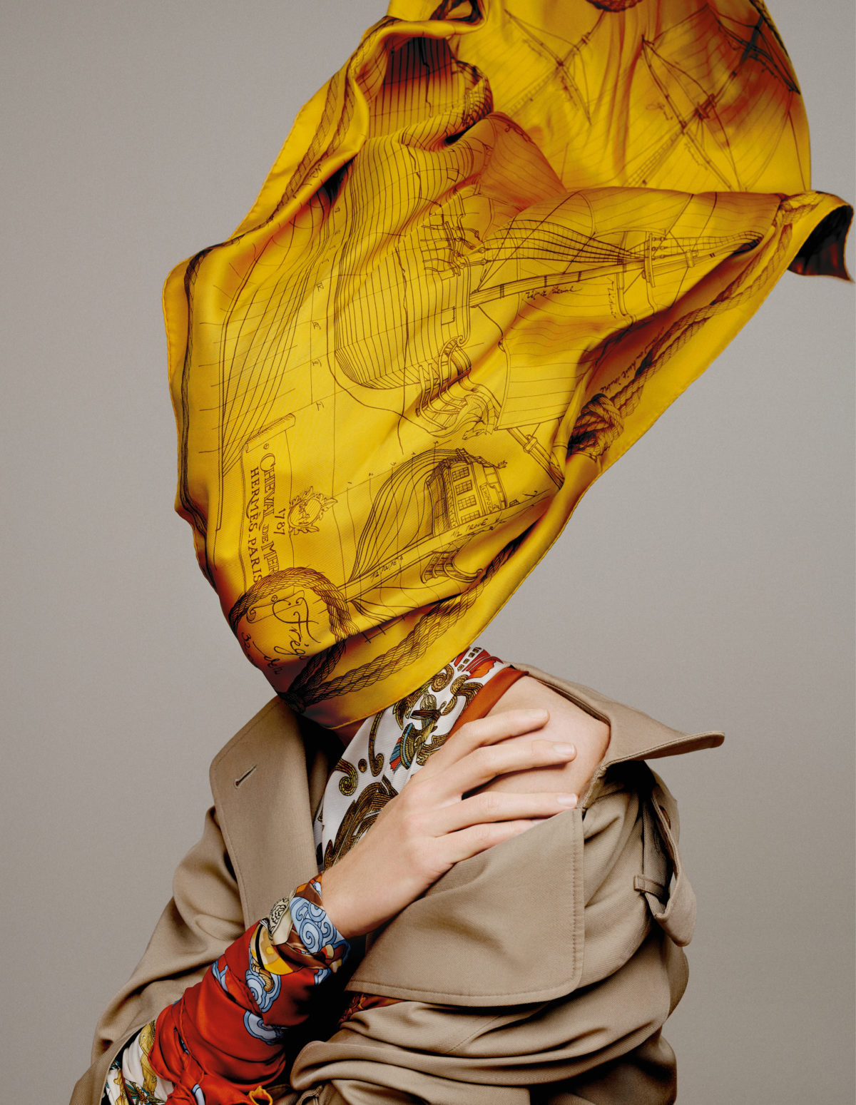 Scarfs styled by Arthur Mayadoux with Hermès vintage shot by Armin Morbach