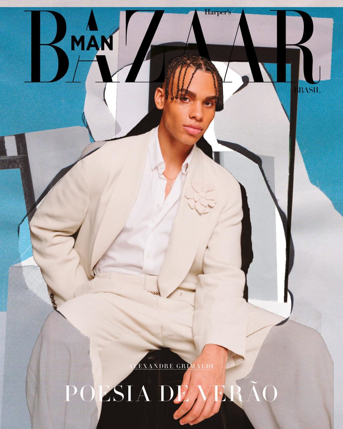 Cover Harper's Bazaar Man Brasil with Alexandre Grimaldi shot by Stéphanie Volpato styled by Arthur Mayadoux
